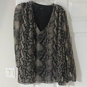 Rachel Roy Black Gold Snake Print Blouse size 3X